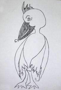 "Wurmfressender Vogel", 30x40 cm, Erstellt 03/2003